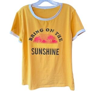 Bring On The Sunshine Graphic T-Shirt - Yellow Size Medium